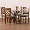 Baxton Studio Jana Grey Upholstered and Walnut Wood 5-Piece Dining Set 168-9874-10891 - alternate 2